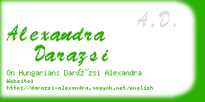 alexandra darazsi business card